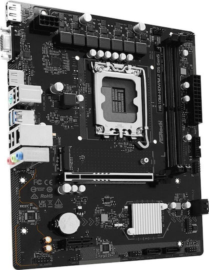 ASR H610M-HDV/M.2 D5 rev. 5.0 Motherboard Micro ATX με Intel 1700 Socket 90-MXBTU0-A0UAYZ - Image 2