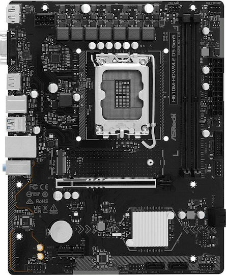 ASR H610M-HDV/M.2 D5 rev. 5.0 Motherboard Micro ATX με Intel 1700 Socket 90-MXBTU0-A0UAYZ - Image 3