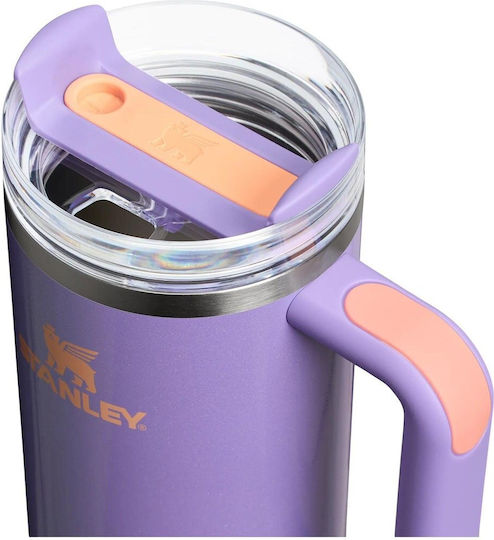 Stanley Flowstate Handled Tumbler Θερμός Ανοξείδωτο BPA Free 1.18lt Periwinkle Shimmer Purple με Καλαμάκι και Λαβή 10-10825-420 - Image 2