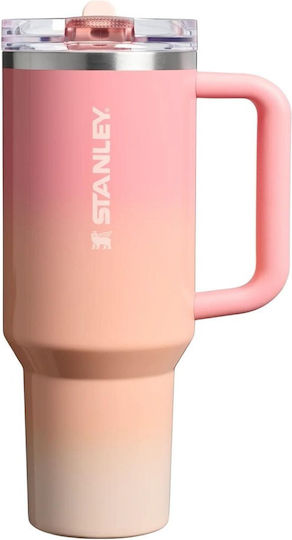 Stanley Protour Flip Handled Tumbler Θερμός Ανοξείδωτο BPA Free 1.18lt Pink Mesa Sunset Pink με Καλαμάκι και Λαβή 10-12486-470