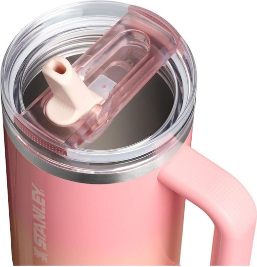 Stanley Protour Flip Handled Tumbler Θερμός Ανοξείδωτο BPA Free 1.18lt Pink Mesa Sunset Pink με Καλαμάκι και Λαβή 10-12486-470 - Image 2