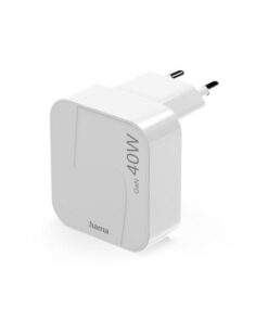 HAMA Φορτιστής Χωρίς Καλώδιο GaN με 2 Θύρες USB-C 40W Λευκός (00201955)