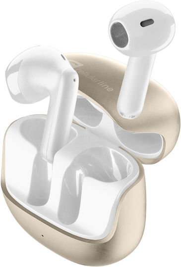 Cellular Line Earbud / In-ear Bluetooth Handsfree Ακουστικά με Θήκη Φόρτισης Χρυσά - Image 5