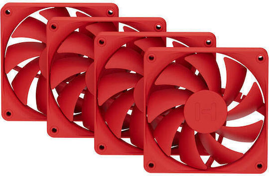 HYTE FA12 Case Fan 120mm με Χωρίς Led Φωτισμό 4τμχ Κόκκινο - Image 2
