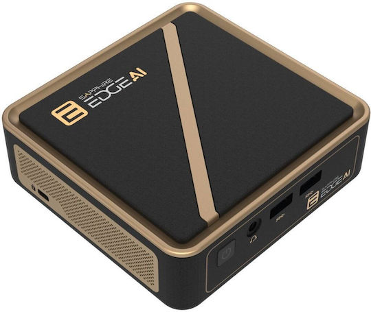 Sapphire Mini Pc Sapphire Edge Ai 370 Amd Ryzen Ai 9 Hx 370 2.5 Gigabit Black Gold 117x111x30mm