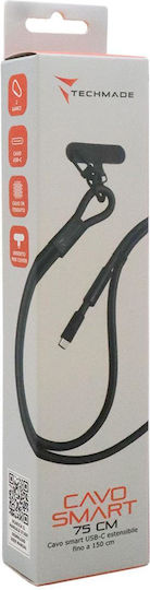Techmade USB 2.0 Cable USB-C male - USB-C Μαύρο 1.5m - Image 2