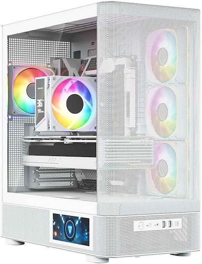 Modecom Volcano AQ400 Gaming Midi Tower Κουτί Υπολογιστή με Πλαϊνό Παράθυρο Λευκό - Image 6