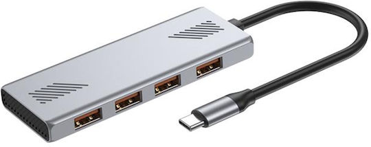 Gembird USB 3.2 Hub 4 Θυρών με σύνδεση USB-C / USB-A Ασημί UHB-CM-U310-A4-01 - Image 2