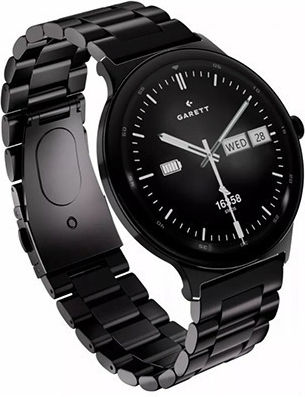 Garett Quantum 43mm Smartwatch με Παλμογράφο (Black Steel) - Image 2