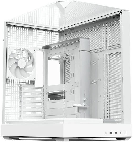 APNX APCM-VI02143.21 Gaming Midi Tower Κουτί Υπολογιστή με Πλαϊνό Παράθυρο και ARGB Φωτισμό Λευκό