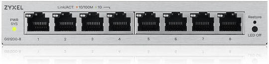 Zyxel GS1200-8V3-EU0101F Managed L2 Switch με 8 Θύρες Gigabit (1Gbps) Ethernet - Image 2