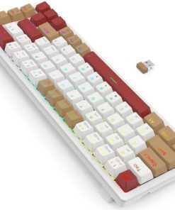 Alternative view of Redragon RAMMUS K677 PRO Ασύρματο Gaming Μηχανικό Πληκτρολόγιο 60% με Custom Brown διακόπτες και RGB φωτισμό (Αγγλικό US) Λευκό