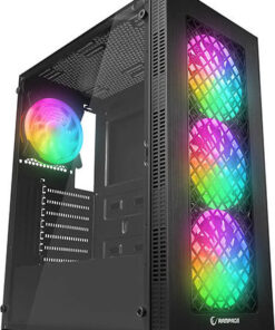 Rampage PLAID V1 Gaming Midi Tower Κουτί Υπολογιστή με Πλαϊνό Παράθυρο και RGB Φωτισμό Μαύρο