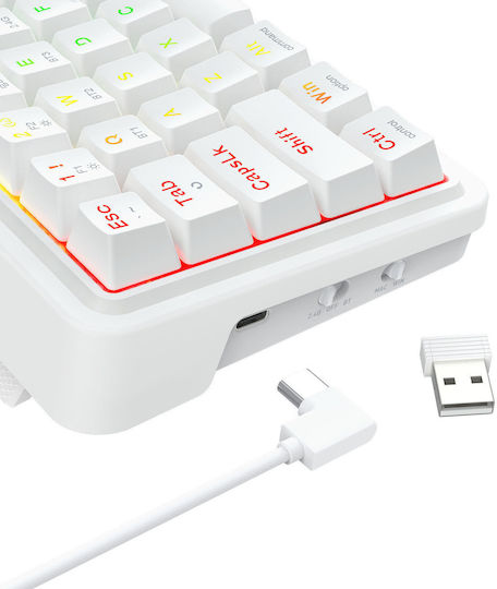 Redragon Draconic V2 K730GB-RGB-PRO Ασύρματο Gaming Πληκτρολόγιο 60% με RGB φωτισμό (International English) Λευκό - Image 4