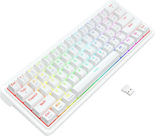 Redragon Draconic V2 K730GB-RGB-PRO Ασύρματο Gaming Πληκτρολόγιο 60% με RGB φωτισμό (International English) Λευκό - Image 6