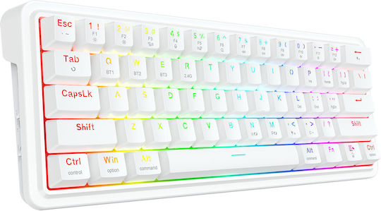 Redragon Draconic V2 K730GB-RGB-PRO Ασύρματο Gaming Πληκτρολόγιο 60% με RGB φωτισμό (International English) Λευκό - Image 10
