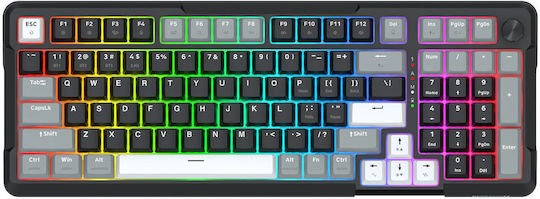 Redragon K742 Ασύρματο Gaming Μηχανικό Πληκτρολόγιο 98% με Custom Linear διακόπτες και RGB φωτισμό (International English) Creamy - Image 3