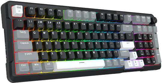 Redragon K742 Ασύρματο Gaming Μηχανικό Πληκτρολόγιο 98% με Custom Linear διακόπτες και RGB φωτισμό (International English) Creamy - Image 9