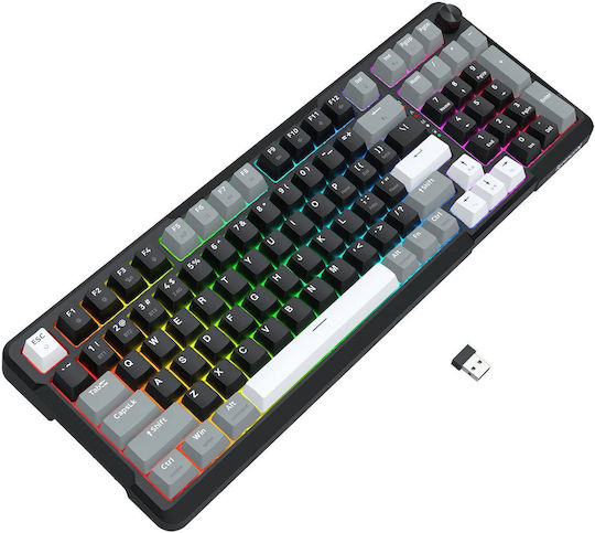 Redragon K742 Ασύρματο Gaming Μηχανικό Πληκτρολόγιο 98% με Custom Linear διακόπτες και RGB φωτισμό (International English) Creamy - Image 5
