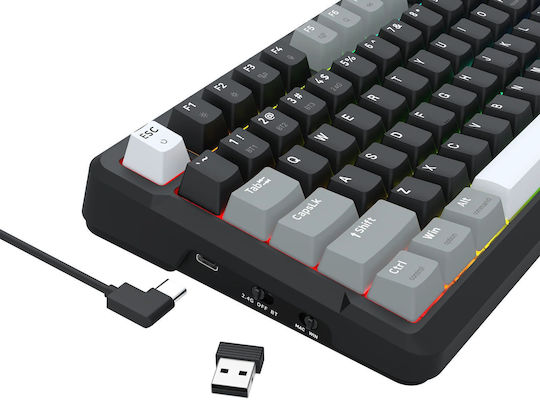 Redragon K742 Ασύρματο Gaming Μηχανικό Πληκτρολόγιο 98% με Custom Linear διακόπτες και RGB φωτισμό (International English) Creamy - Image 6