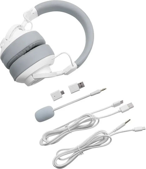 Redragon Spectra Pro Ασύρματο Over Ear Gaming Headset με σύνδεση Bluetooth / USB Λευκό - Image 4