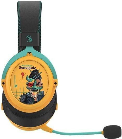 A4Tech Bloody MR595 Ασύρματο Over Ear Gaming Headset με σύνδεση Bluetooth Κίτρινο - Image 5