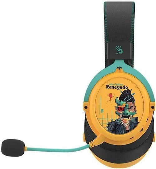 A4Tech Bloody MR595 Ασύρματο Over Ear Gaming Headset με σύνδεση Bluetooth Κίτρινο - Image 7