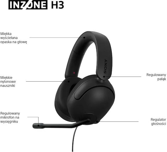Sony Inzone H3 Over Ear Gaming Headset με σύνδεση 3.5mm / USB - Image 6