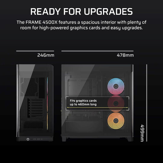 Corsair Frame 4500X LX-R RGB Gaming Midi Tower Κουτί Υπολογιστή με Πλαϊνό Παράθυρο Μαύρο - Image 2