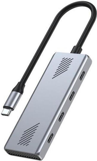 Gembird USB 2.0 Hub 4 Θυρών με σύνδεση USB-C Ασημί UHB-CM-U310-C4-01 - Image 3