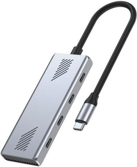 Gembird USB 2.0 Hub 4 Θυρών με σύνδεση USB-C Ασημί UHB-CM-U310-C4-01 - Image 2