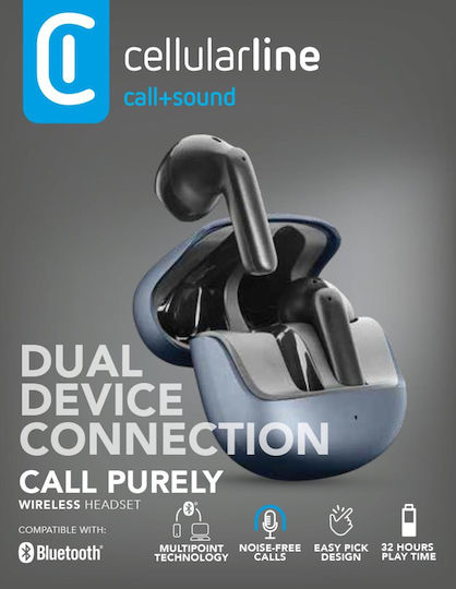 Cellular Line Pure Earbud Bluetooth Handsfree Ακουστικά με Θήκη Φόρτισης Μαύρα - Image 4