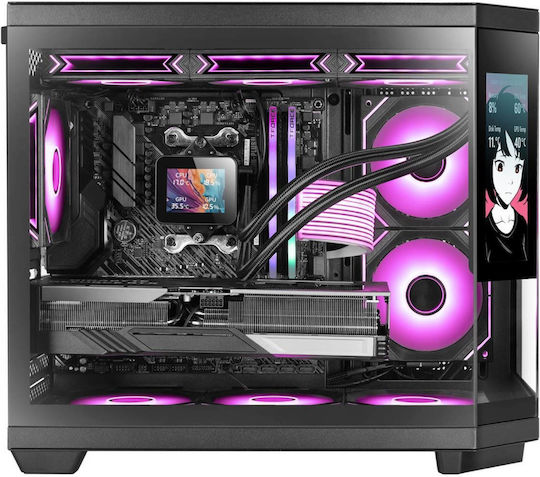 Mars Gaming MC-3TCORELCDM Gaming Midi Tower Κουτί Υπολογιστή με Πλαϊνό Παράθυρο Μαύρο - Image 3