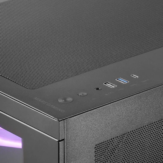 Mars Gaming MC-3TCORELCDM Gaming Midi Tower Κουτί Υπολογιστή με Πλαϊνό Παράθυρο Μαύρο - Image 4