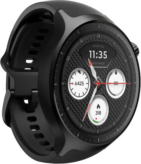 Motorola Moto Watch Aluminium 47mm με Παλμογράφο (Matte Black with PANTONE Volcanic Ash Band) - Image 5