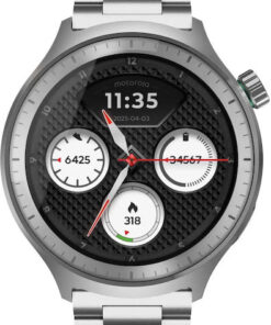 Motorola Moto Watch Aluminium 47mm με Παλμογράφο (Matte Silver)