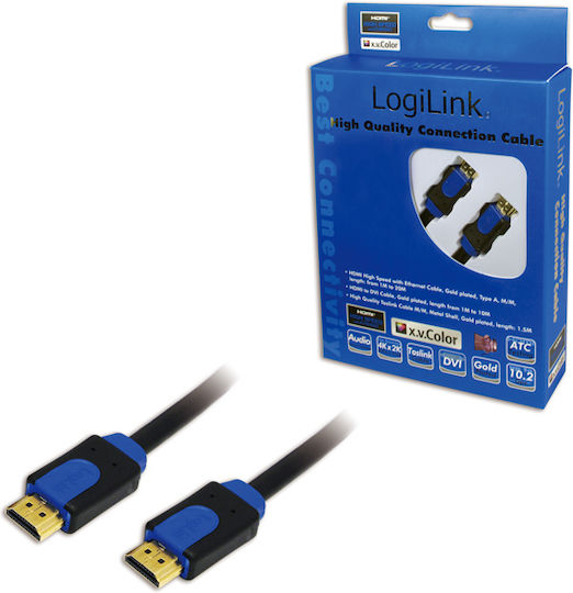 LogiLink CHB1110 HDMI 1.4 Cable HDMI male - HDMI male 10m Μαύρο CHB1110 - Image 2
