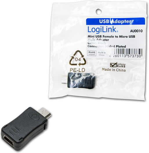 LogiLink AU0010 Μετατροπέας micro USB male σε mini USB female 1τμχ - Image 2